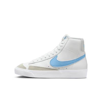 Nike Blazer 2024 Mid 77 SE Premium White Aqua Blue Youth Size 7Y 7 Leather Tennis New